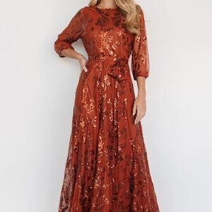 Baltic Born Destiny Sequin Maxi Dress - Cinnamon